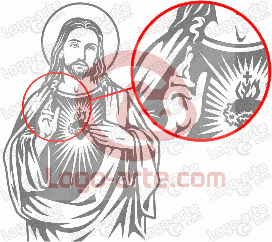 Imagem vetorial do Sagrado Coração de Jesus para corte em plotter ou gravação.