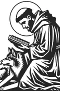 San Francesco e il lupo vettoriale per plotter da taglio
