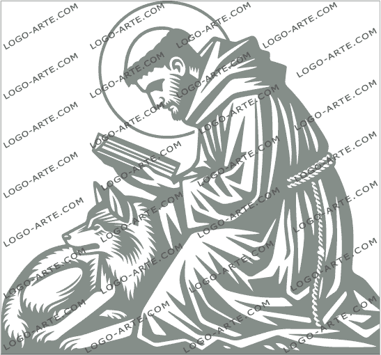 San Francisco y el lobo vectorial para plotter de corte