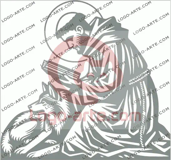 San Francesco e il lupo vettoriale per plotter da taglio