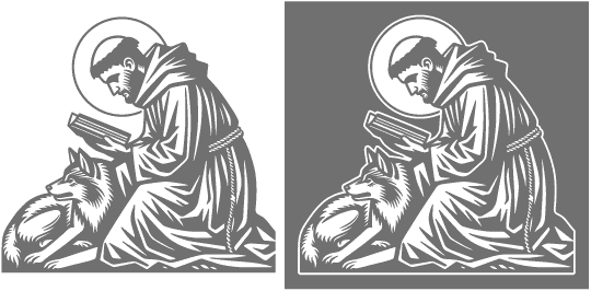 Imágenes vectoriales de San Francisco y el lobo disponibles para descargar.