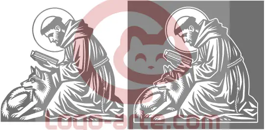 Immagini vettoriali di San Francesco e il lupo disponibili per il download.