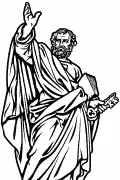 Disegno vettoriale di San Pietro per plotter, sabbiatura e incisione.