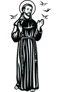 Dibujo vectorial de San Francisco de Asís para cortar en plotter, chorro de arena y CNC en formatos EPS, DXF y SVG.