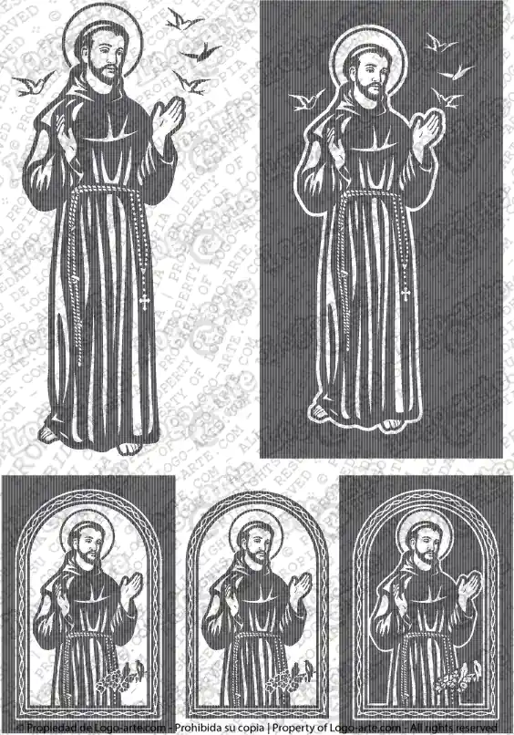 Immagini vettoriali di San Francesco d'Assisi disponibili per il download.