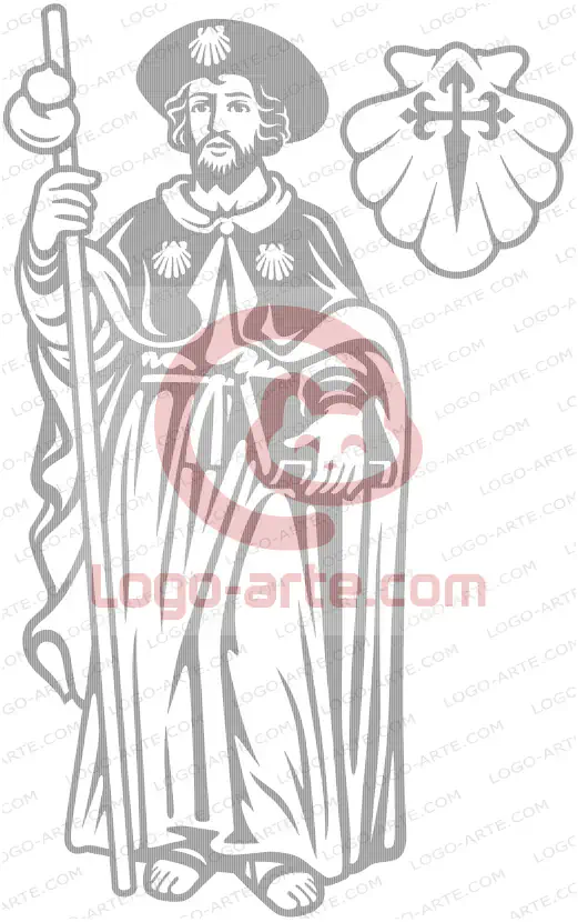 Imagen vectorial de Santiago el Apóstol para cortar en plotter o grabado.