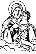Immagine vettoriale della Madonna di Schoenstatt per plotter, sabbiatura e incisione
