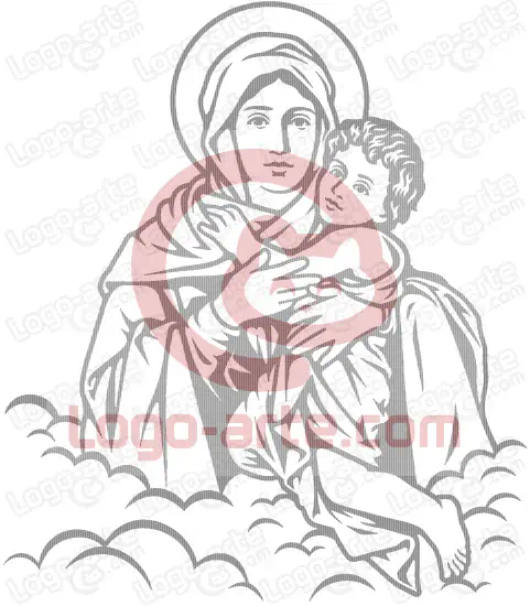 Vector image of Our Lady of Schoenstatt for plotter cutting or engraving.