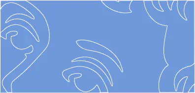 Enlarged detail showing rounded corners for easier weeding.