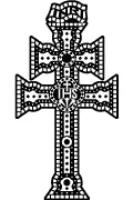 Diseño vectorial de Cruz de Caravaca para cortar en plotter, chorro de arena y grabado CNC formato DXF.