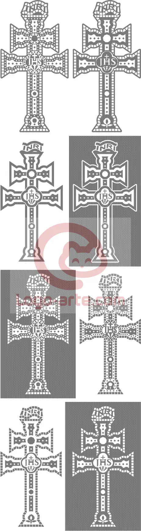 Imagens vetoriais da Cruz de Caravaca disponíveis para descarregar.