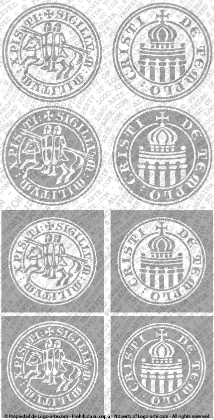 Immagini vettoriali della medaglia dei templari in bianco e nero, disponibili per il download.