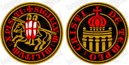 Imagens vetoriais em cores da Medalha dos Cavaleiros Templários disponíveis para descarregar.