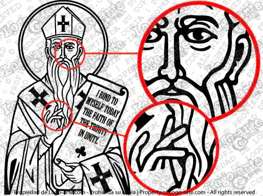 Saint Patrick vector art for plotter cutting or engraving.