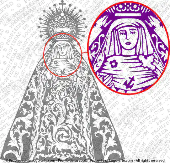 Vergine Esperanza de Triana vettorializzata per taglio plotter, incisione e stampa.
