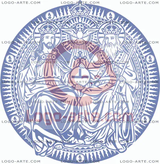 Immagine vettoriale della Santissima Trinità per taglio plotter, incisione e stampa.