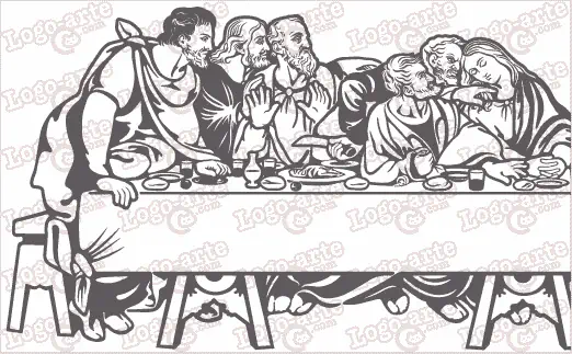 Dettaglio ampliato della versione semplificata dell'Ultima Cena.