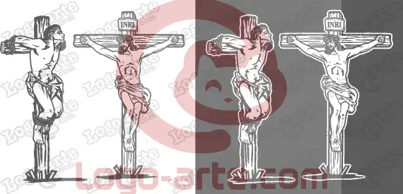 Imagens vetoriais da 11ª estação da Via-Sacra Bíblica disponíveis para descarregar: Jesus promete o seu reino ao bom ladrão.