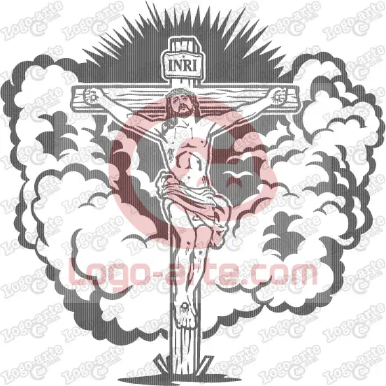 Imagem vetorial da décima segunda estação da Via Sacra tradicional: Jesus morre na cruz.