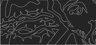 Ampliación de la imagen superior mostrando las puntas y ángulos redondeados para facilitar el corte y pelado.