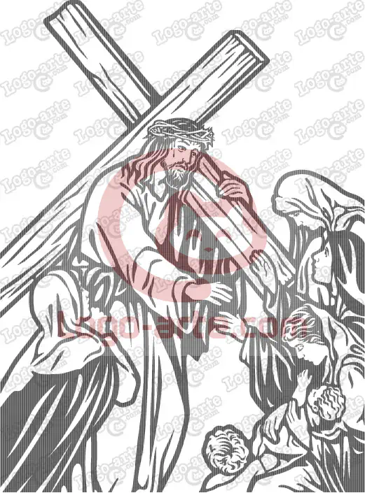 Vector images of the 9th Station of the Way of the Cross: Jesus meets the women of Jerusalem