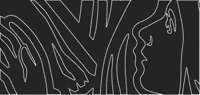 Close-up of the image above showing rounded corners and angles for easier cutting and weeding.