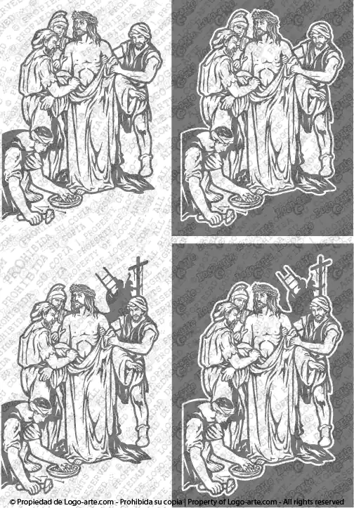 Immagini vettoriali della stazione 10 della Via Crucis, a disposizione per scaricare.