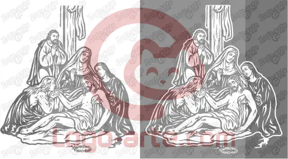 Immagini vettoriali della stazione 13 della Via Crucis, a disposizione per scaricare.