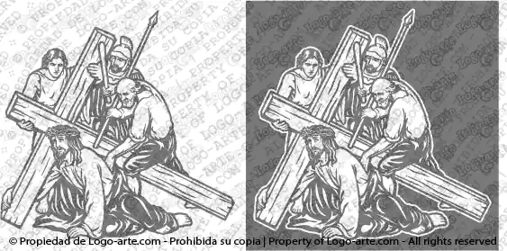 Imagens vetoriais da estação 3 da Via Sacra tradicional disponíveis para descarregar.