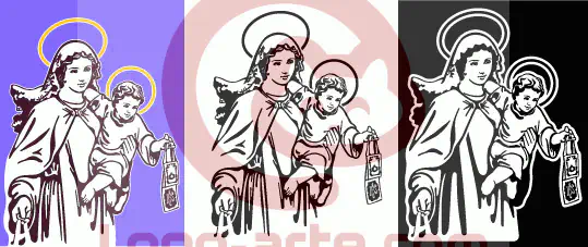 Immagini vettoriali della Madonna del Carmelo disponibili per il download e il taglio.