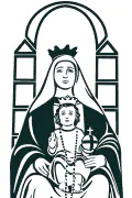 Our Lady of Coromoto line art vector for laser engraving on wood and CNC.