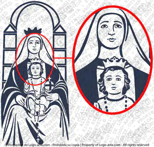 Immagine vettoriale della Madonna di Coromoto per plotter o incisione.
