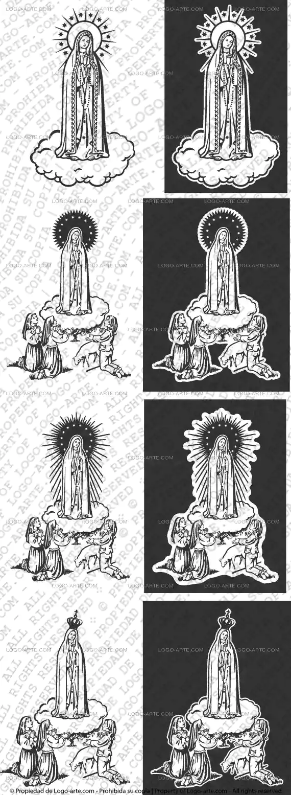 Vector images of Our Lady of Fatima available for download.