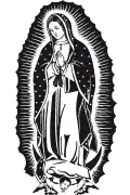 Our Lady of Guadalupe vector art for sandblasting stencils and plotter cutting DXF/SVG.