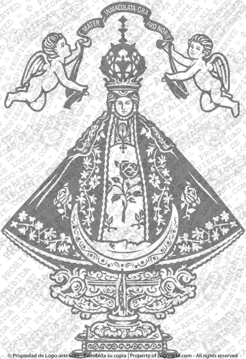 Immagine vettoriale della Madonna di San Juan de Los Lagos per taglio a plotter o incisione.