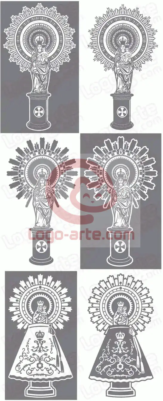 Vector images of Our Lady of the Pillar available for download.