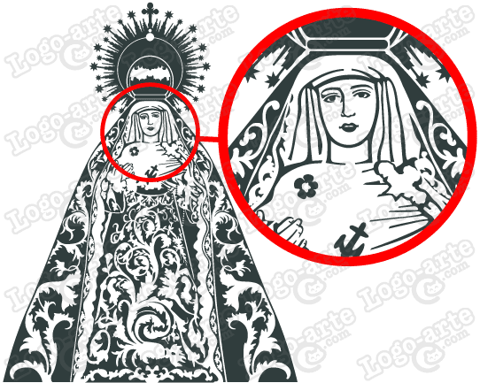 Virgen Esperanza de Triana vectorizada para cortar en plotter, grabado e impresión.