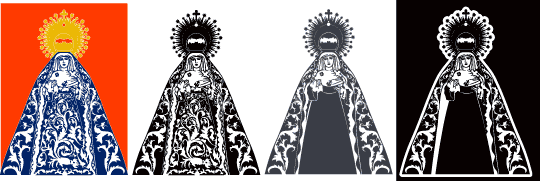 Imágenes vectoriales de la Virgen de Triana disponibles para descargar.