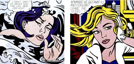 Drowning Girl y M-Maybe, obras de Roy Lichtenstein