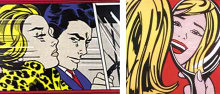 In the Car y Reflection in mirror, de Roy Lichtenstein.