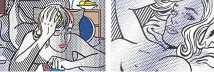 Thinking Nude y Seductive Girl, obras de Roy Lichtenstein.