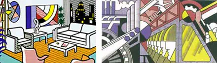 Interior with Skyline y Study for Preparedness, de Roy Lichtenstein
