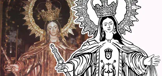 Immagine religiosa vettorizzata per l'incisione a sabbiatura.