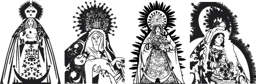 Esempi di immagini vettorizzate in bianco e nero per il taglio a plotter