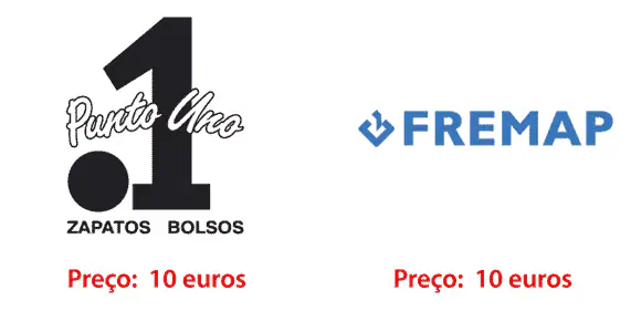 Exemplos de logos vetorizados: Punto 1 e Fremap