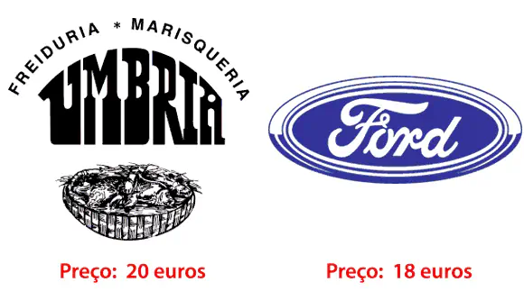 Exemplos de logos vetorizados: Umbria e Ford