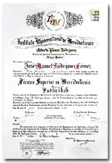 Diploma de Bachiller del Instituto Nueva Esparta - Caracas.