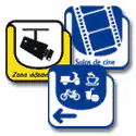 Señales vectoriales para centros comerciales. Iconos de tiendas, baños y zonas comunes.