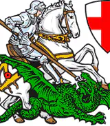 Arte vectorial de San Jorge matando al dragón, para corte en plotter